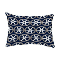 Simply Daisy, 14" x 20" Nautical Geo Lines Navy Nautical Decorative Outdoor Pillow