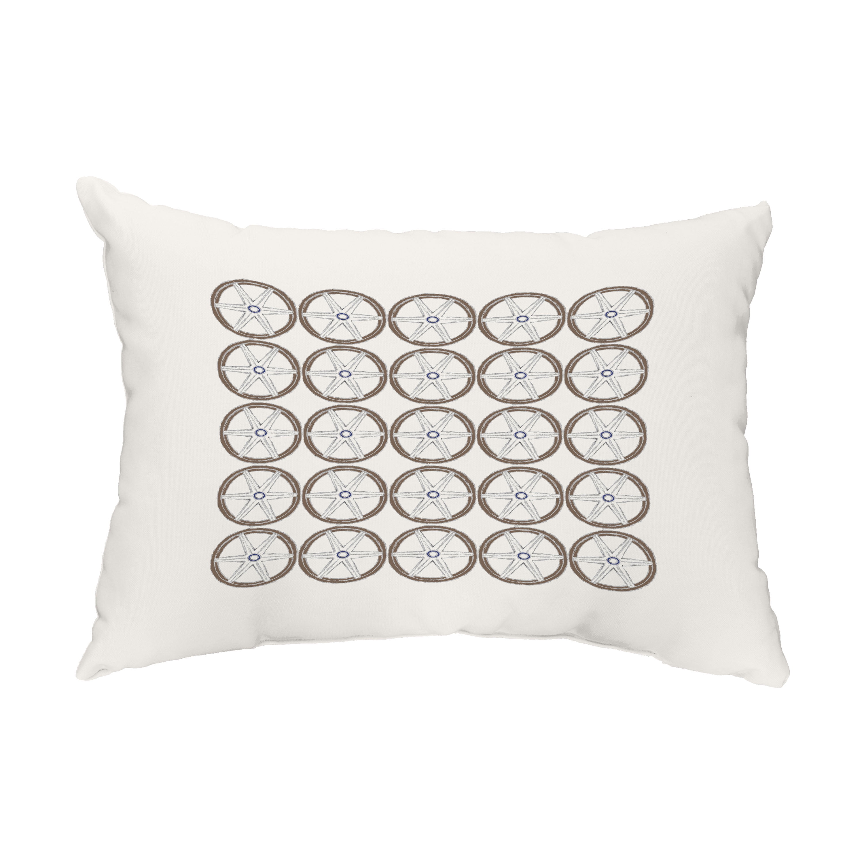 Simply Daisy, 14" x 20" Nautical Geo Square Ivory Nautical Decorative Outdoor Pillow