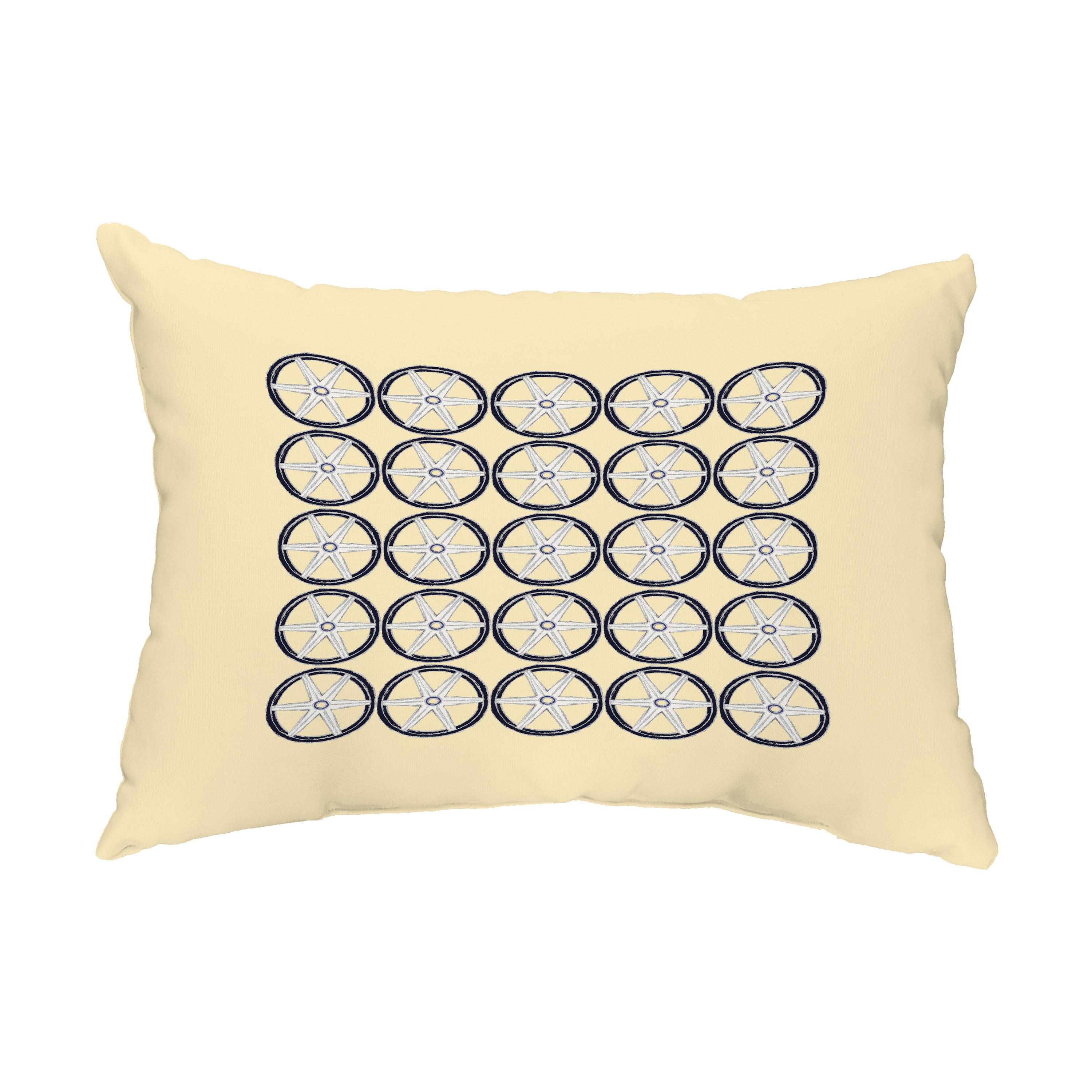 Simply Daisy, 14" x 20" Nautical Geo Square Yellow Nautical Decorative Outdoor Pillow