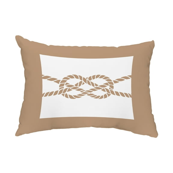 Simply Daisy, 14" x 20" Nautical Knot Beige Decorative Nautical Outdoor Pillow