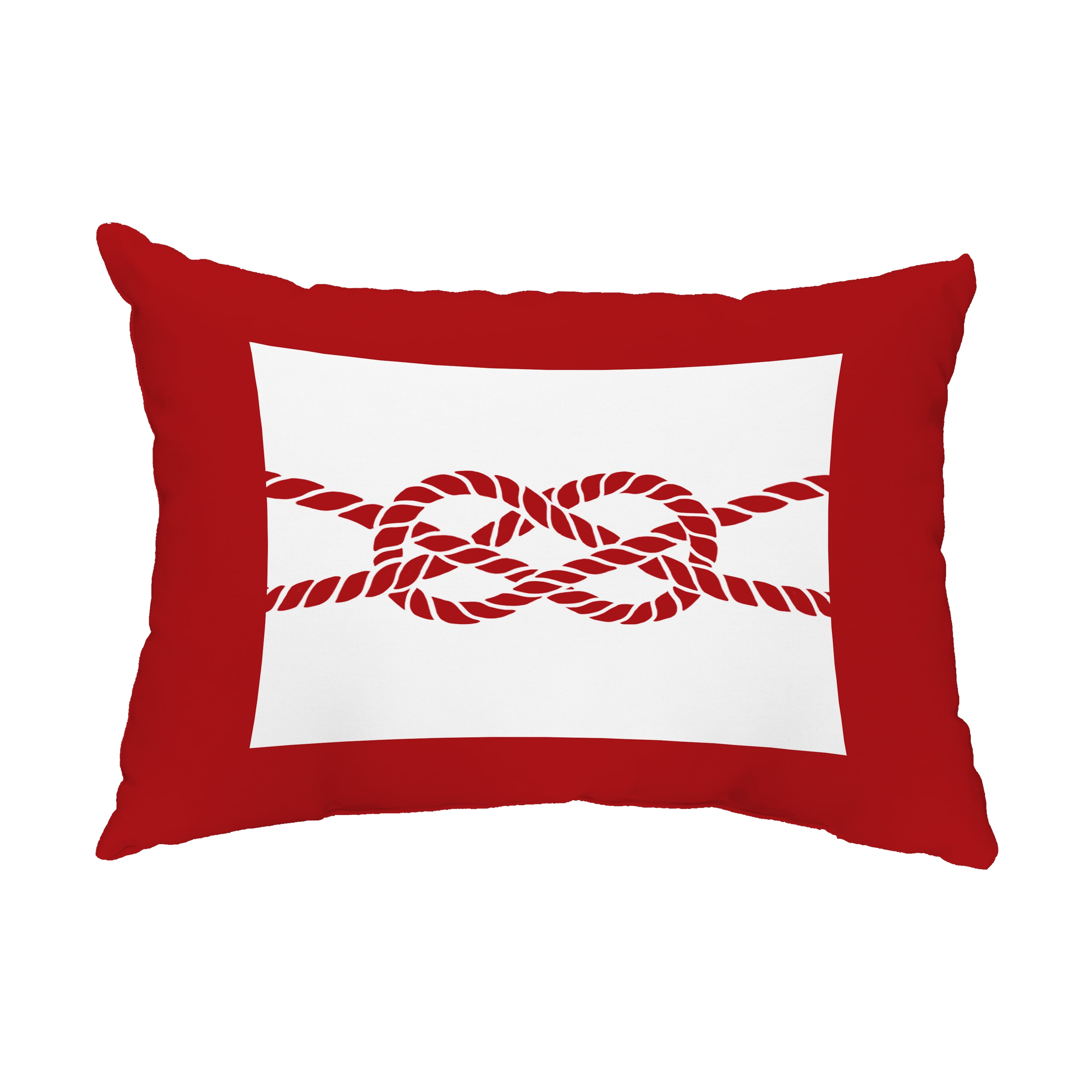 Simply Daisy, 14" x 20" Nautical Knot Red Decorative Nautical Outdoor Pillow