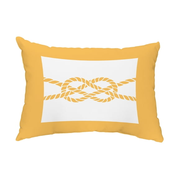 Simply Daisy, 14" x 20" Nautical Knot Yellow Decorative Nautical Outdoor Pillow