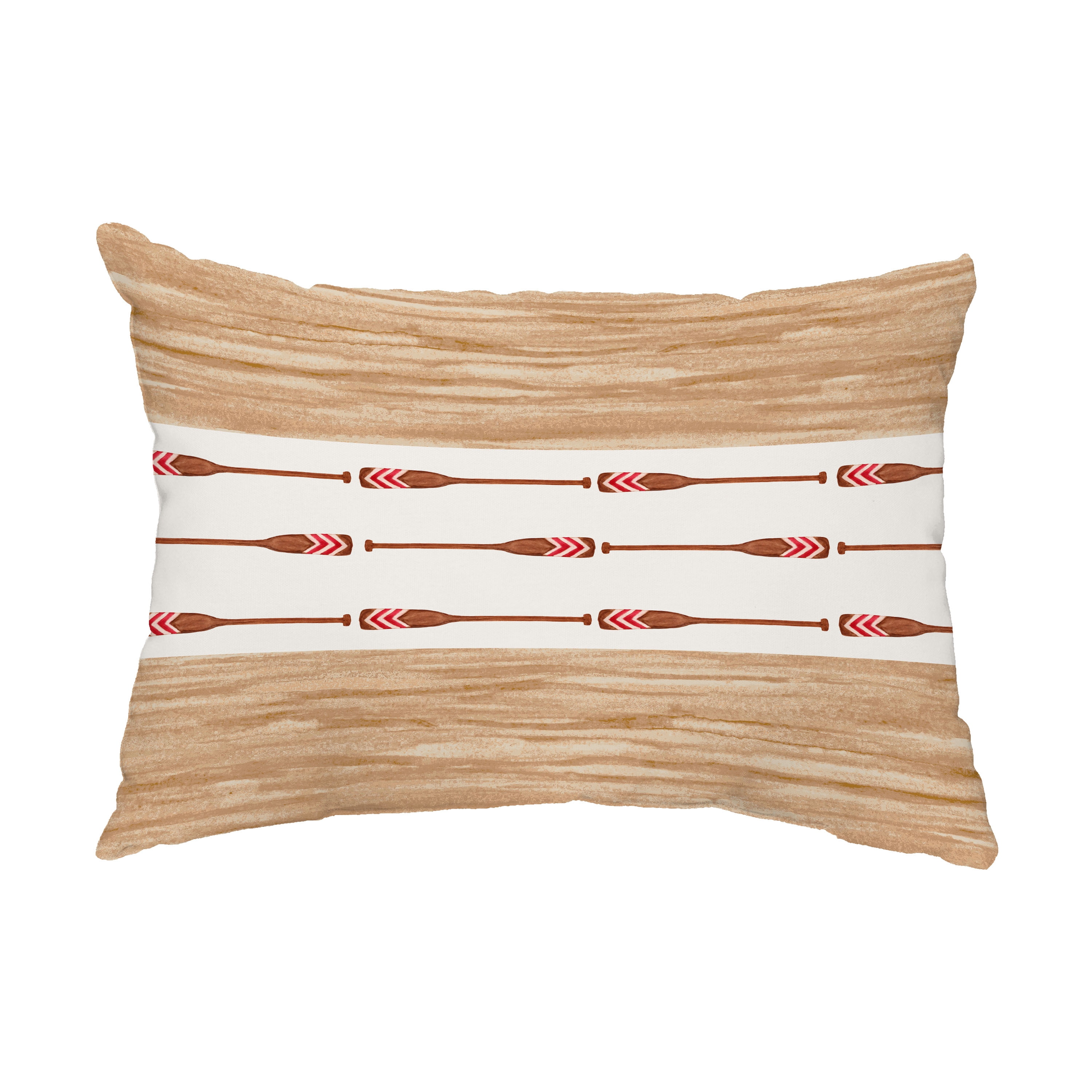 Simply Daisy, 14" x 20" Oar Stripe Center Ivory Decorative Stripe Outdoor Pillow