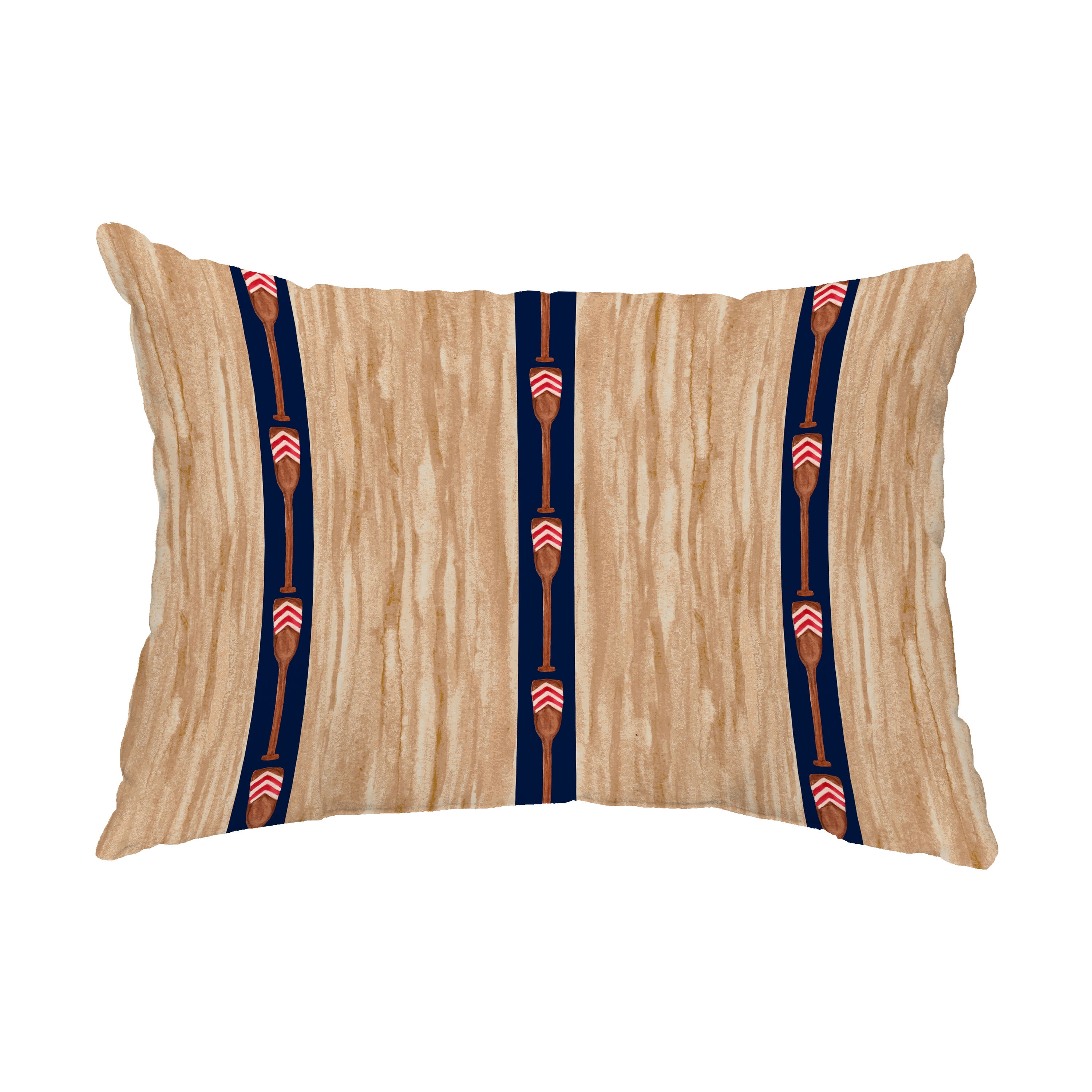 Simply Daisy, 14" x 20" Oar Stripe Trio Navy Decorative Stripe Outdoor Pillow