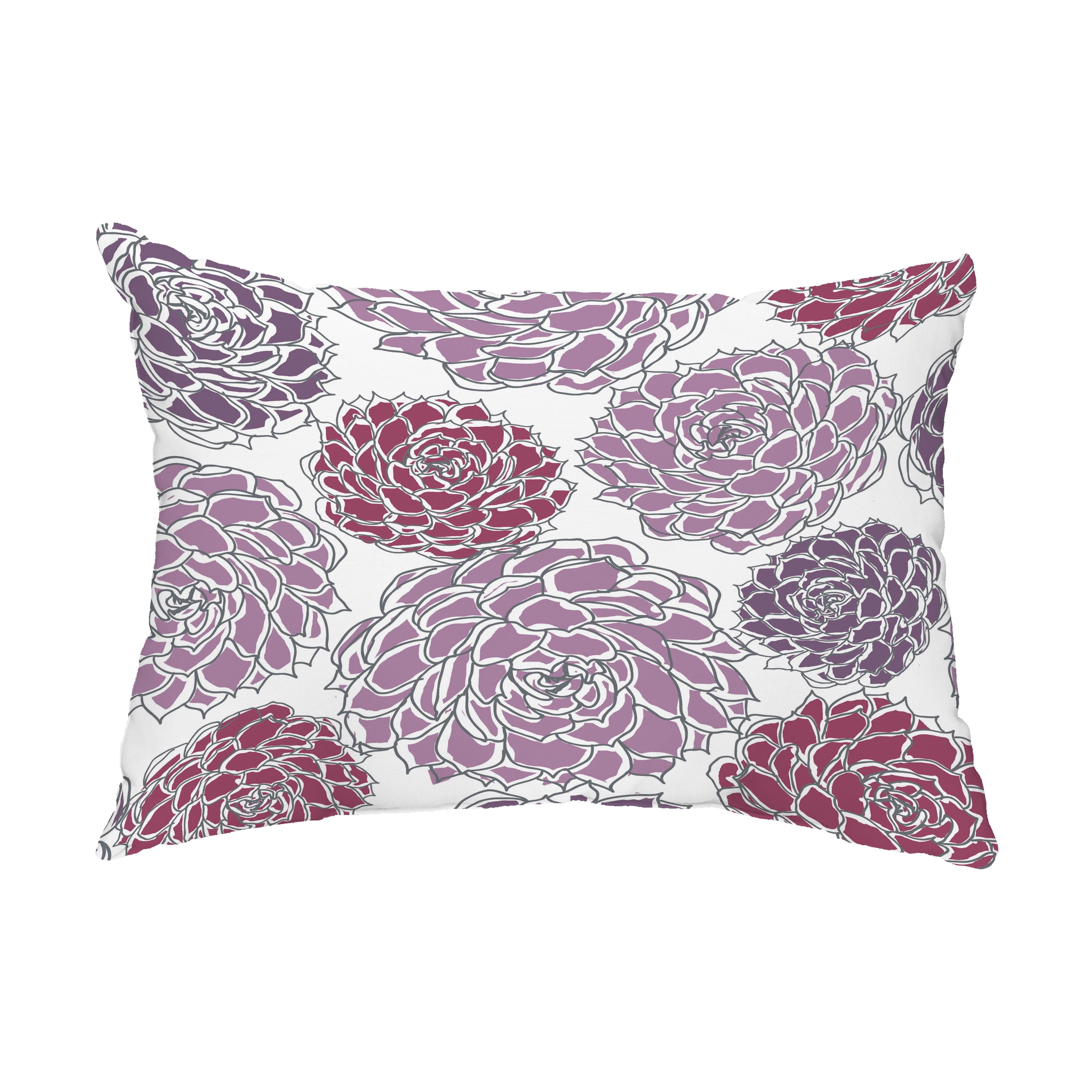 Simply Daisy, 14" x 20" Olivia Purple Floral Decorative Outdoor Pillow