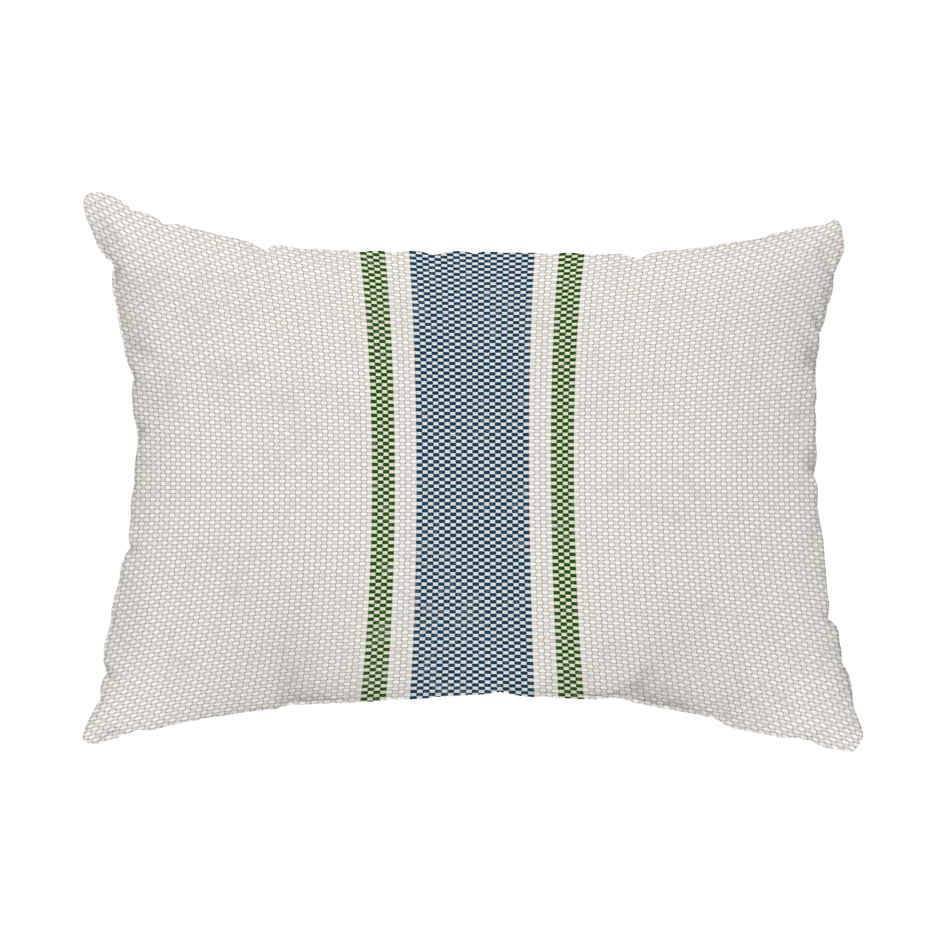 Simply Daisy 14 x 20 Outdoor Pillow Navy Blue Polyester Grain Sack Decorative Pillow, Reversible
