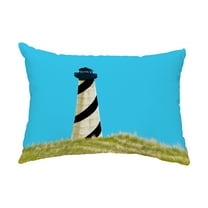 Simply Daisy, 14" x 20" OuterBanks Blue Decorative Nautical Outdoor Pillow