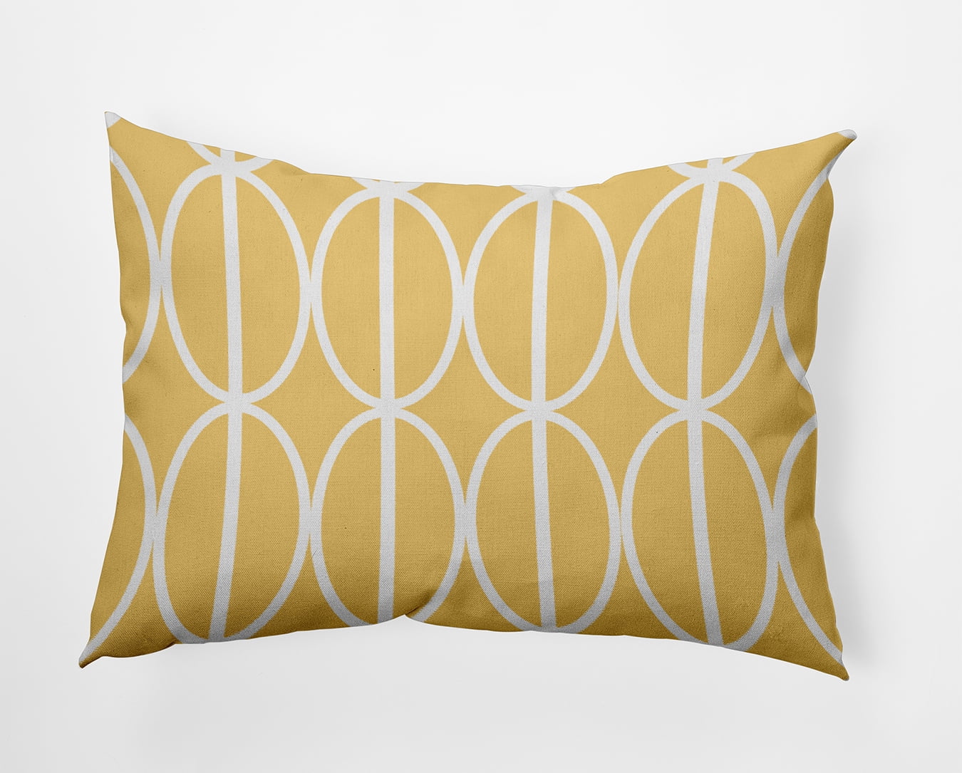 Simply Daisy 14" x 20" Ovals Go 'Round Decorative Throw Pillow, Daffodil (1 count)