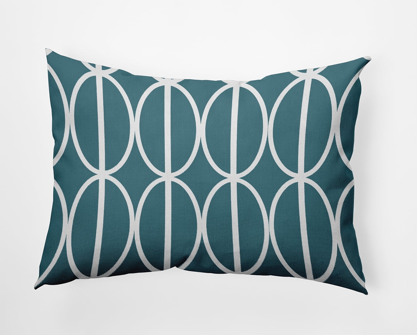 Simply Daisy 14" x 20" Ovals Go 'Round Indoor/Outdoor Throw Pillow, Mineral Blue (1 count)