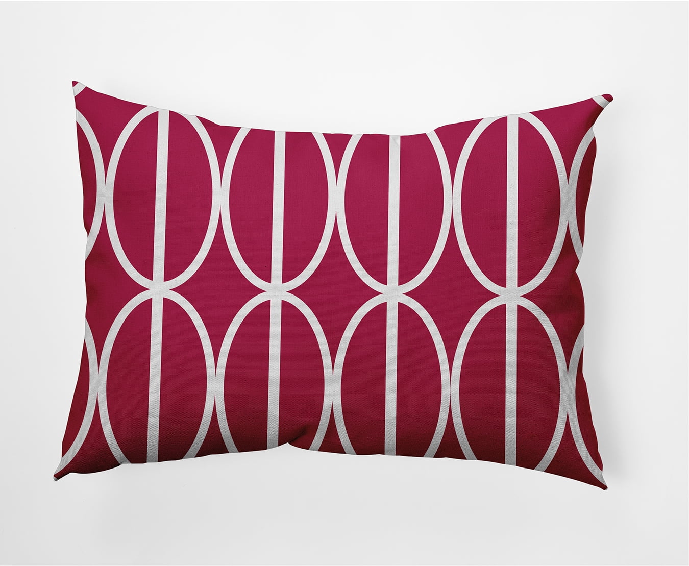 Simply Daisy, 14" x 20" Ovals Go 'Round Pink/Fuchsia Abstract Decorative Outdoor Pillow