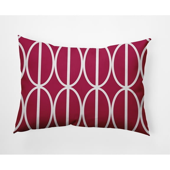 Simply Daisy, 14" x 20" Ovals Go 'Round Pink/Fuchsia Abstract Decorative Outdoor Pillow