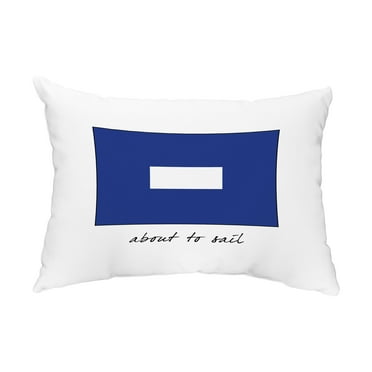 Simply Daisy, 14" x 20" P Phrase Text Royal Blue Decorative Word Outdoor Pillow