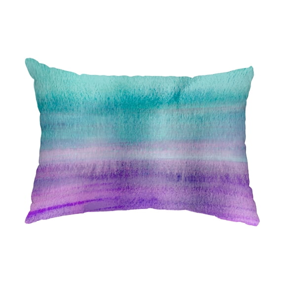 Simply Daisy, 14" x 20" Painted Sunset Multi Color Stripe Print Outdoor Decorative Throw Pillow