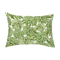 Simply Daisy, 14" x 20" Palm Leaves Green Floral Decorative Outdoor Pillow