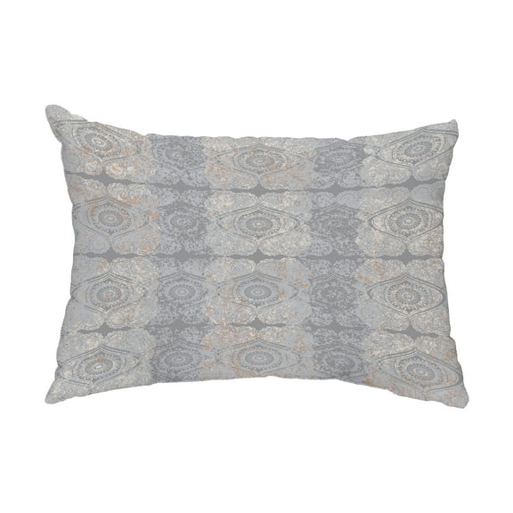 Simply Daisy, 14" x 20" Patina Gray Decorative Abstract Outdoor Throw Pillow