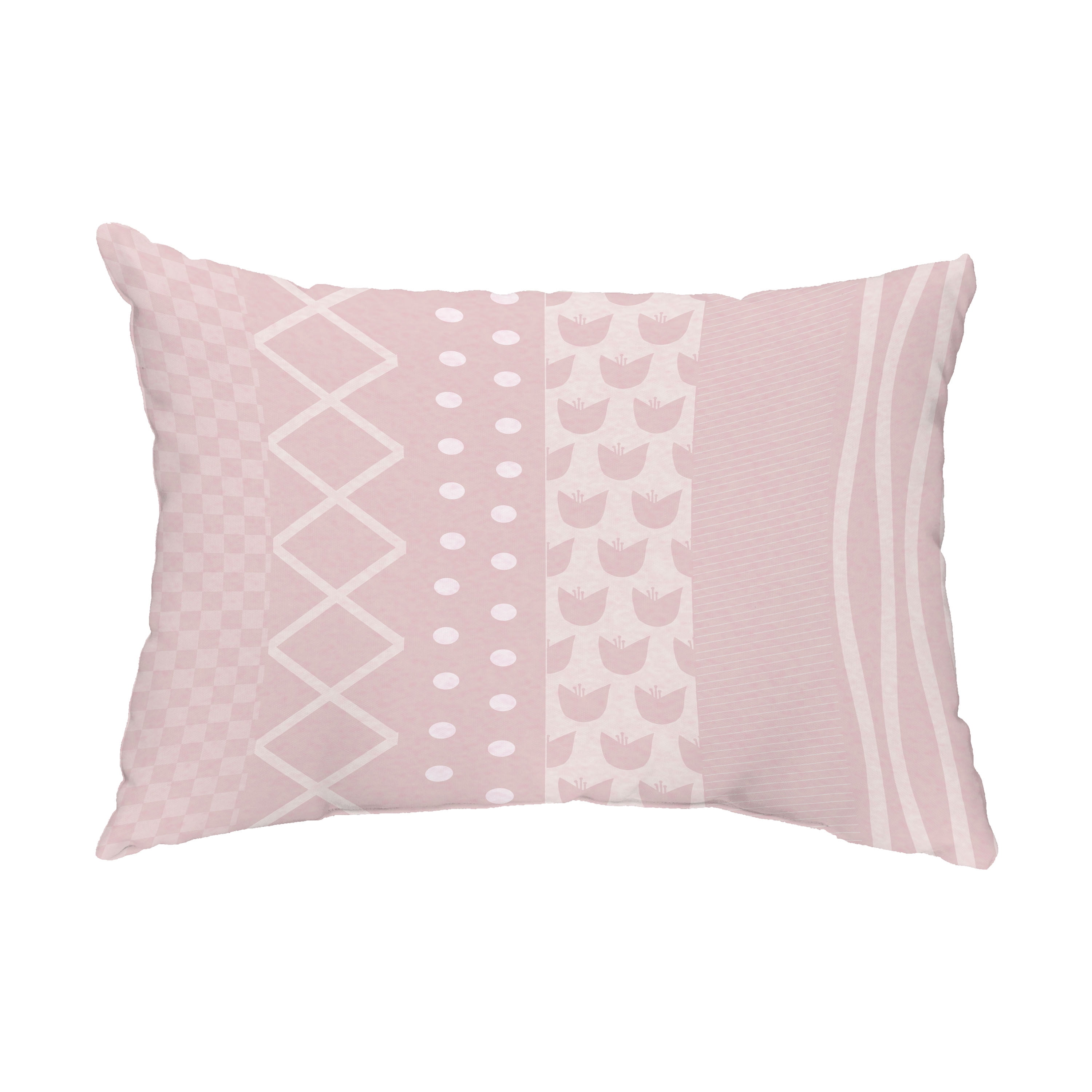 Simply Daisy, 14" x 20" Pattern Stripe Pale Pink Decorative Stripe Outdoor Pillow