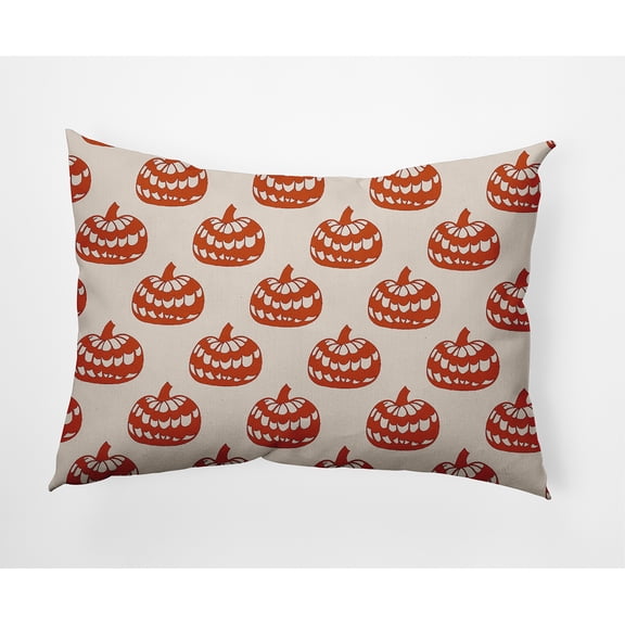 Simply Daisy 14" x 20" Patterned Pumpkins Decorative Throw Pillow, Sienna