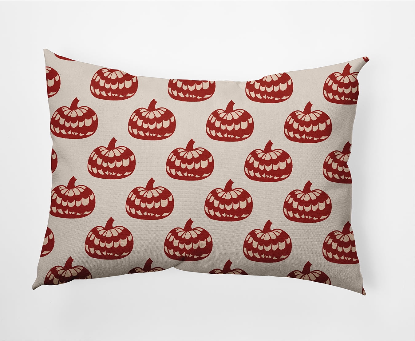 Simply Daisy 14" x 20" Patterned Pumpkins Indoor/Outdoor Polyester Throw Pillow, Maple Red