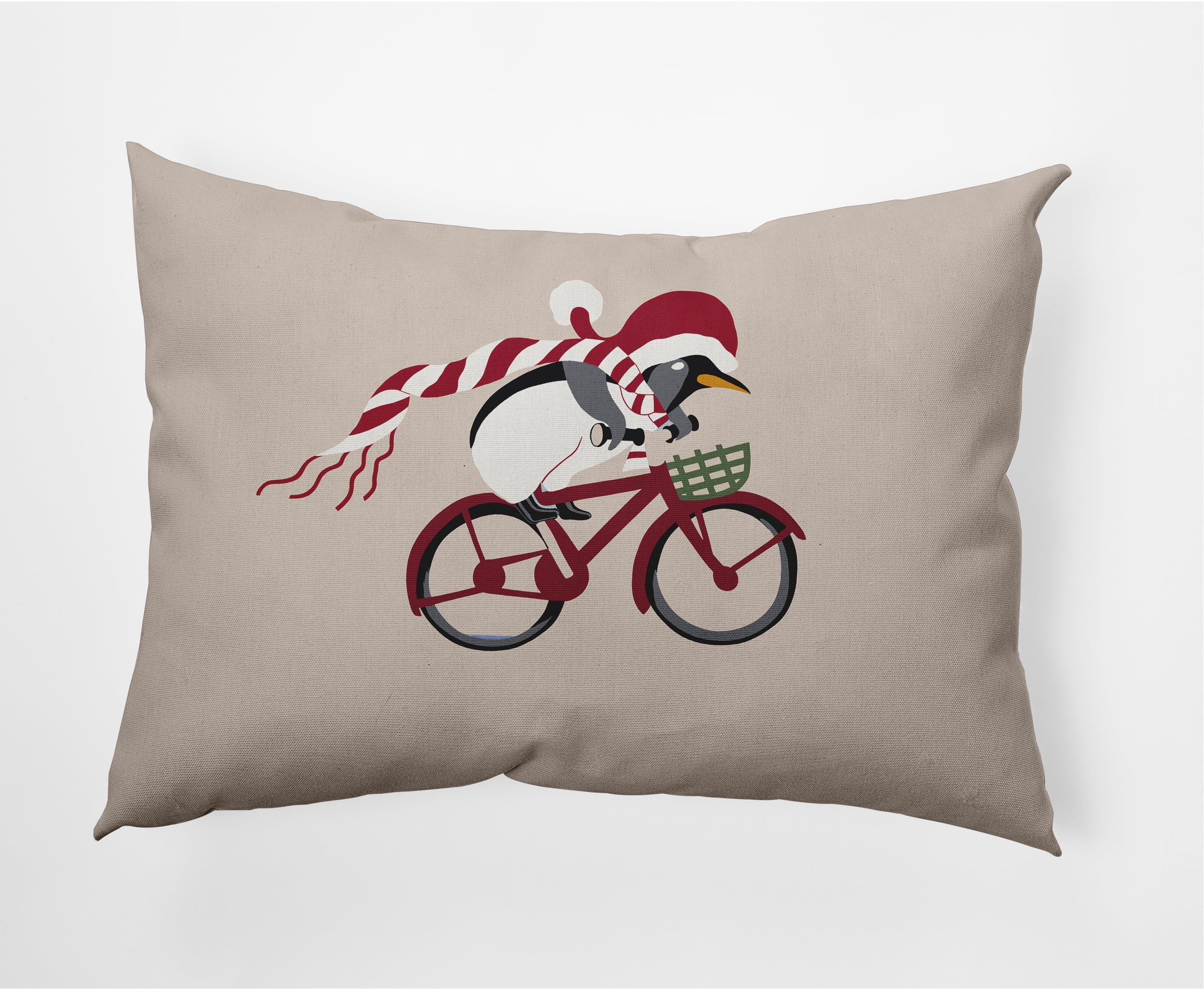 Simply Daisy 14" x 20" Pedaling Penguin Animal Decorative Throw Pillow