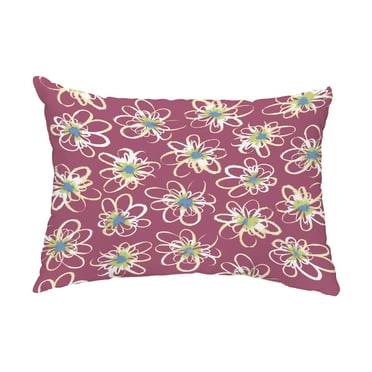 Simply Daisy, 14" x 20" Penelope Floral Purple Decorative Floral Outdoor Throw Pillow
