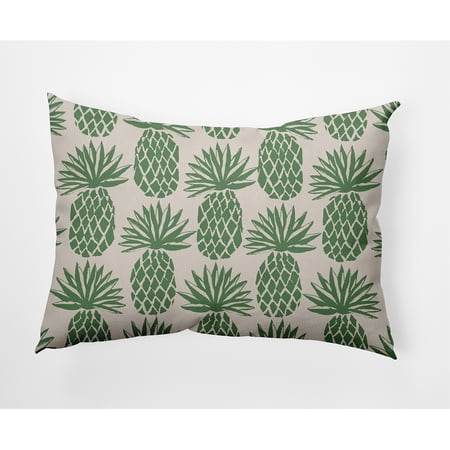 Simply Daisy 14" x 20" Pineapple Stripes Indoor/Outdoor Polyester Throw Pillow, Sage