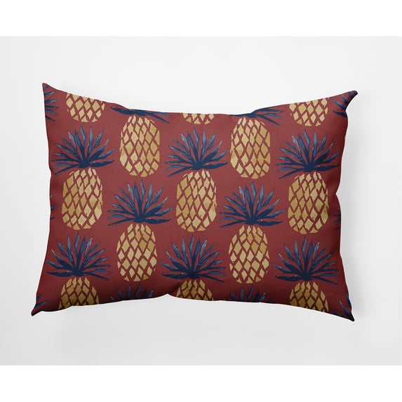 Simply Daisy 14" x 20" Pineapple Stripes Nautical Decorative Indoor Pillow