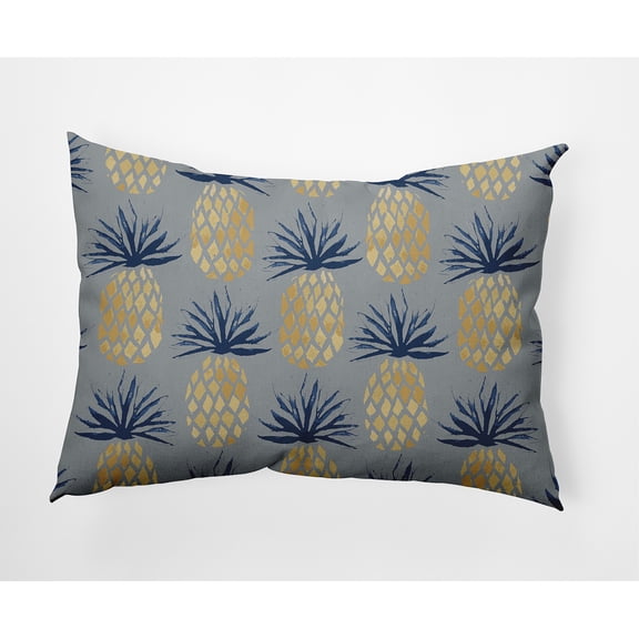 Simply Daisy 14" x 20" Pineapple Stripes Nautical Indoor/Outdoor Throw Pillow