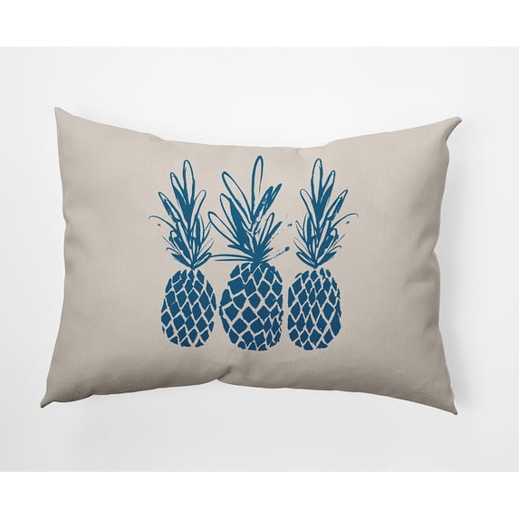 Simply Daisy 14" x 20" Pineapples Decorative Throw Pillow, Autumn Blue