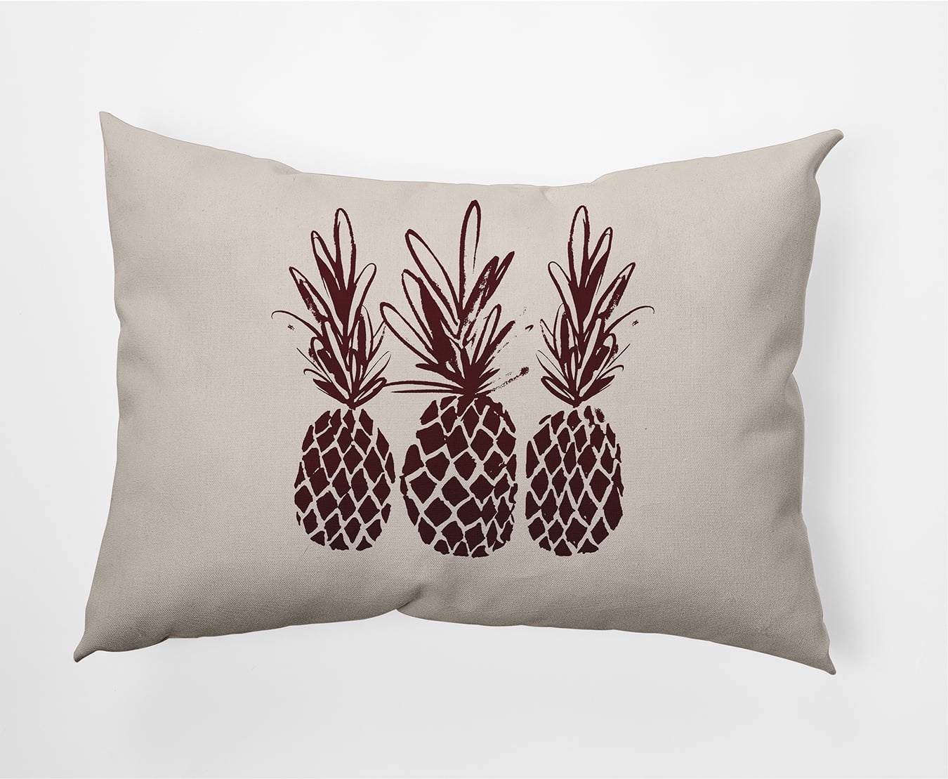 Simply Daisy 14" x 20" Pineapples Indoor/Outdoor Polyester Throw Pillow, Pomegranate