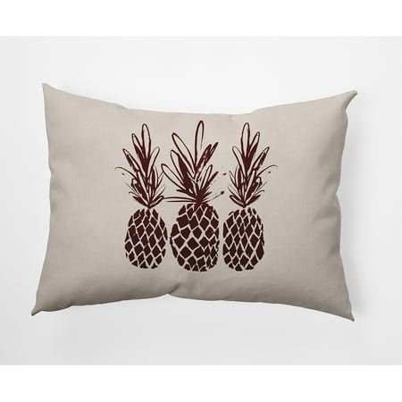 Simply Daisy 14" x 20" Pineapples Indoor/Outdoor Polyester Throw Pillow, Pomegranate