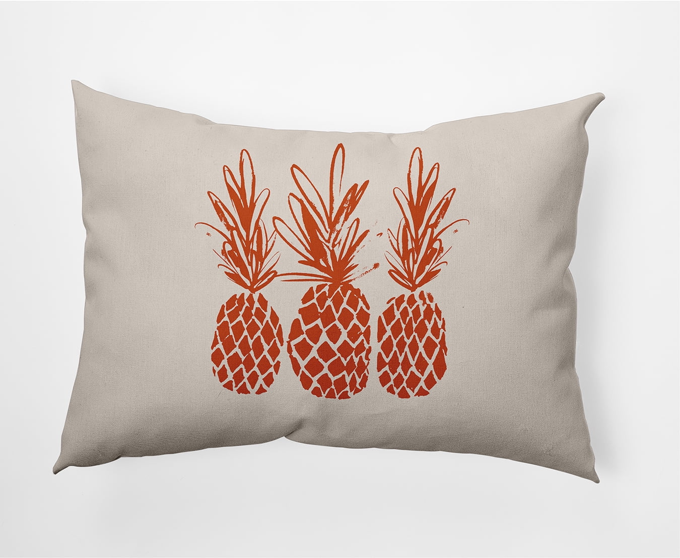 Simply Daisy 14" x 20" Pineapples Indoor/Outdoor Polyester Throw Pillow, Sienna