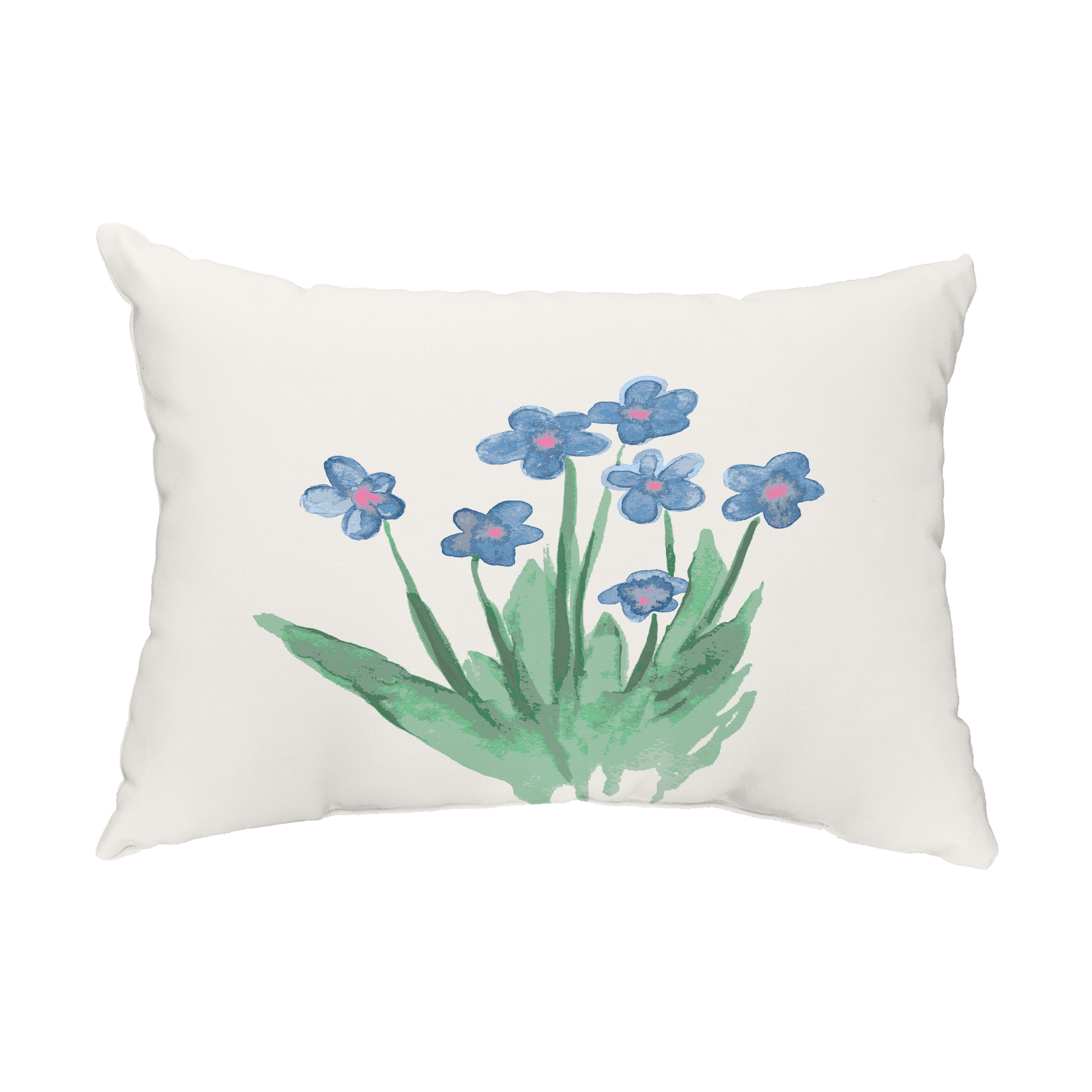 Simply Daisy, 14" x 20" Pretty Little Flower Light Blue Floral Decorative Outdoor Pillow