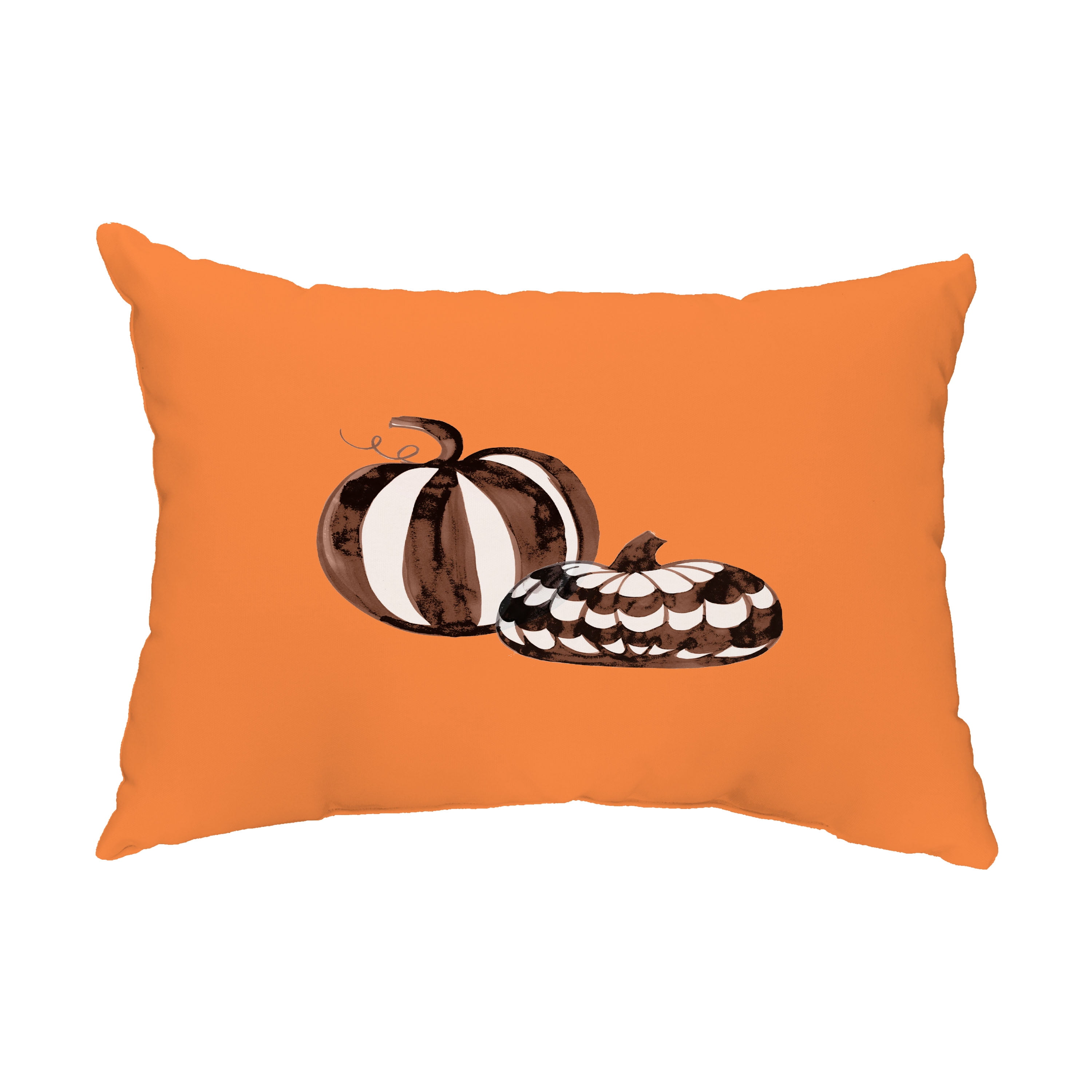 Simply Daisy, 14" x 20" Pumpkin Duo Orange Halloween Print Decorative Outdoor Throw Pillow
