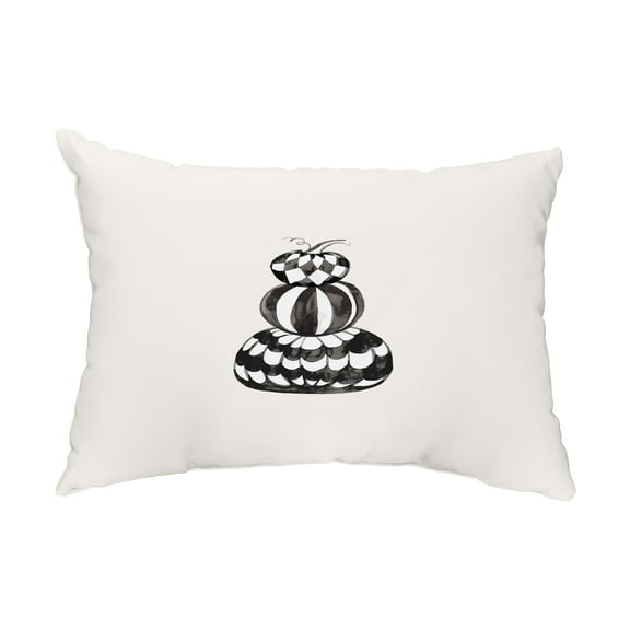 Simply Daisy, 14" x 20" Pumpkin Stack Cream Halloween Print Decorative Outdoor Throw Pillow