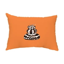 Simply Daisy, 14" x 20" Pumpkin Stack Orange Halloween Print Decorative Outdoor Throw Pillow