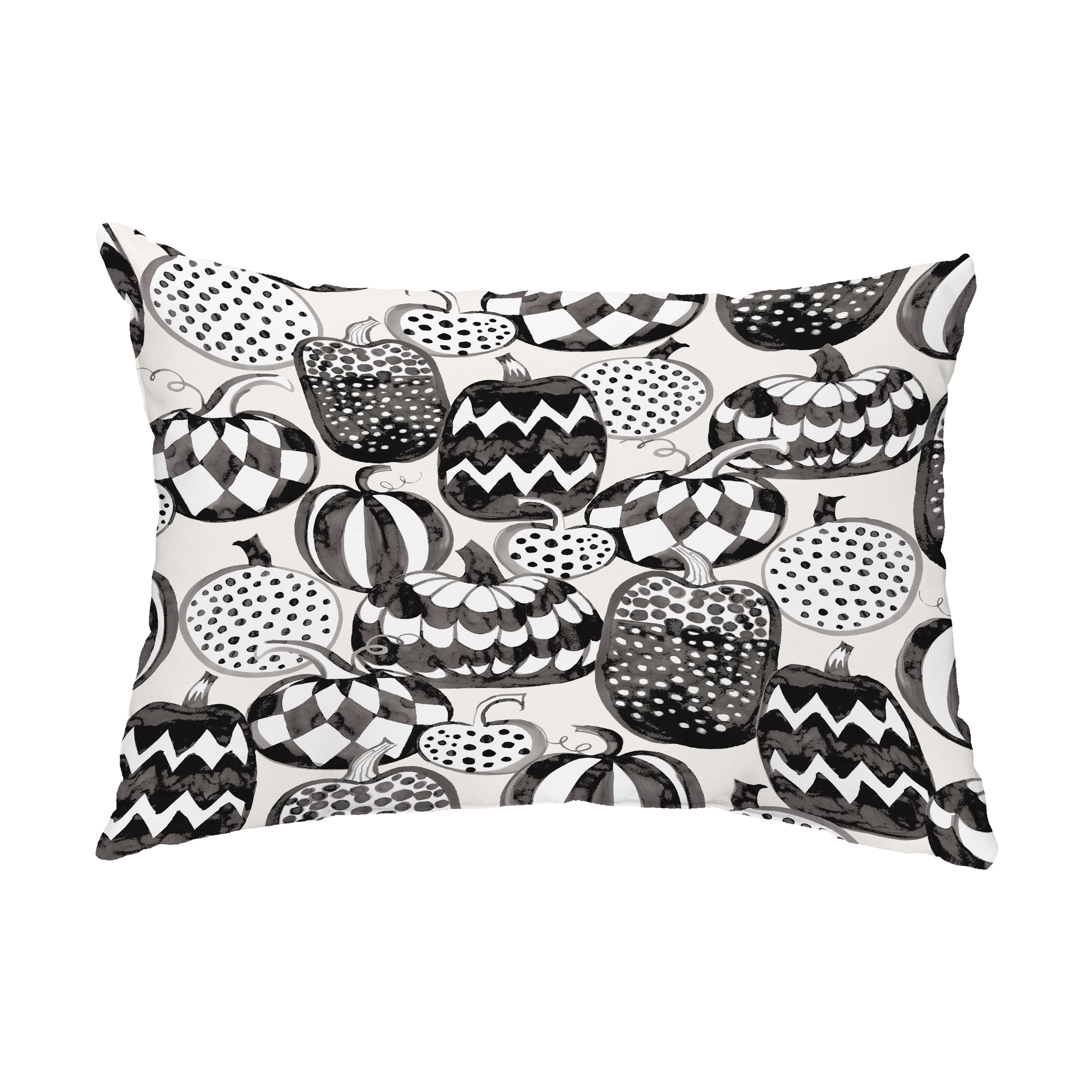 Simply Daisy, 14" x 20" Pumpkins Galore Cream Halloween Print Decorative Outdoor Throw Pillow