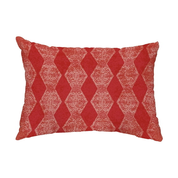 Simply Daisy, 14" x 20" Pyramid Stripe Red Decorative Abstract Outdoor Throw Pillow
