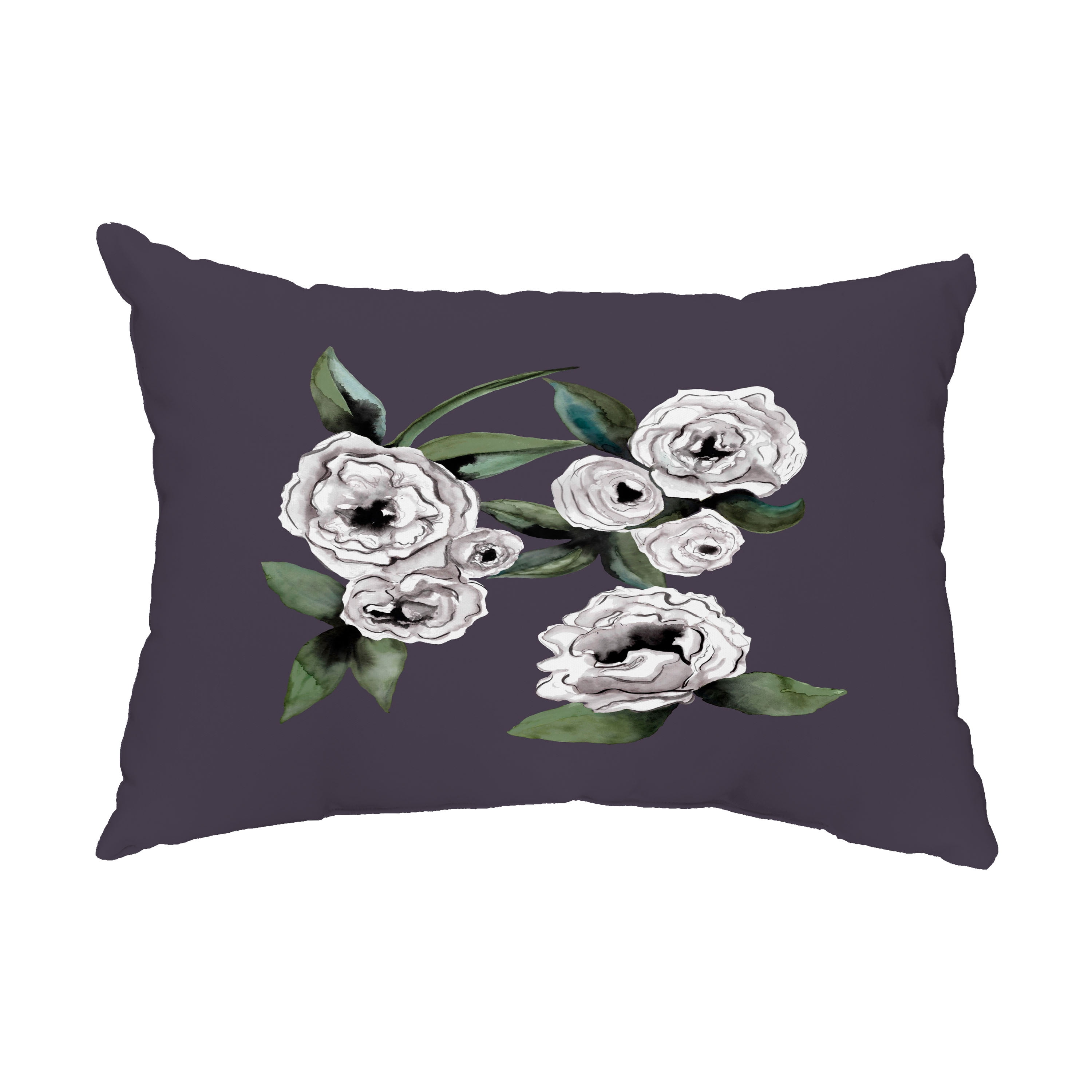 Simply Daisy, 14" x 20" Radiant Rose Purple Floral Print Decorative Outdoor Throw Pillow