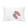 thumbnail image 1 of Simply Daisy, 14" x 20" Rainbow Flip Flops White Decorative Coastal Outdoor Throw Pillow, 1 of 1