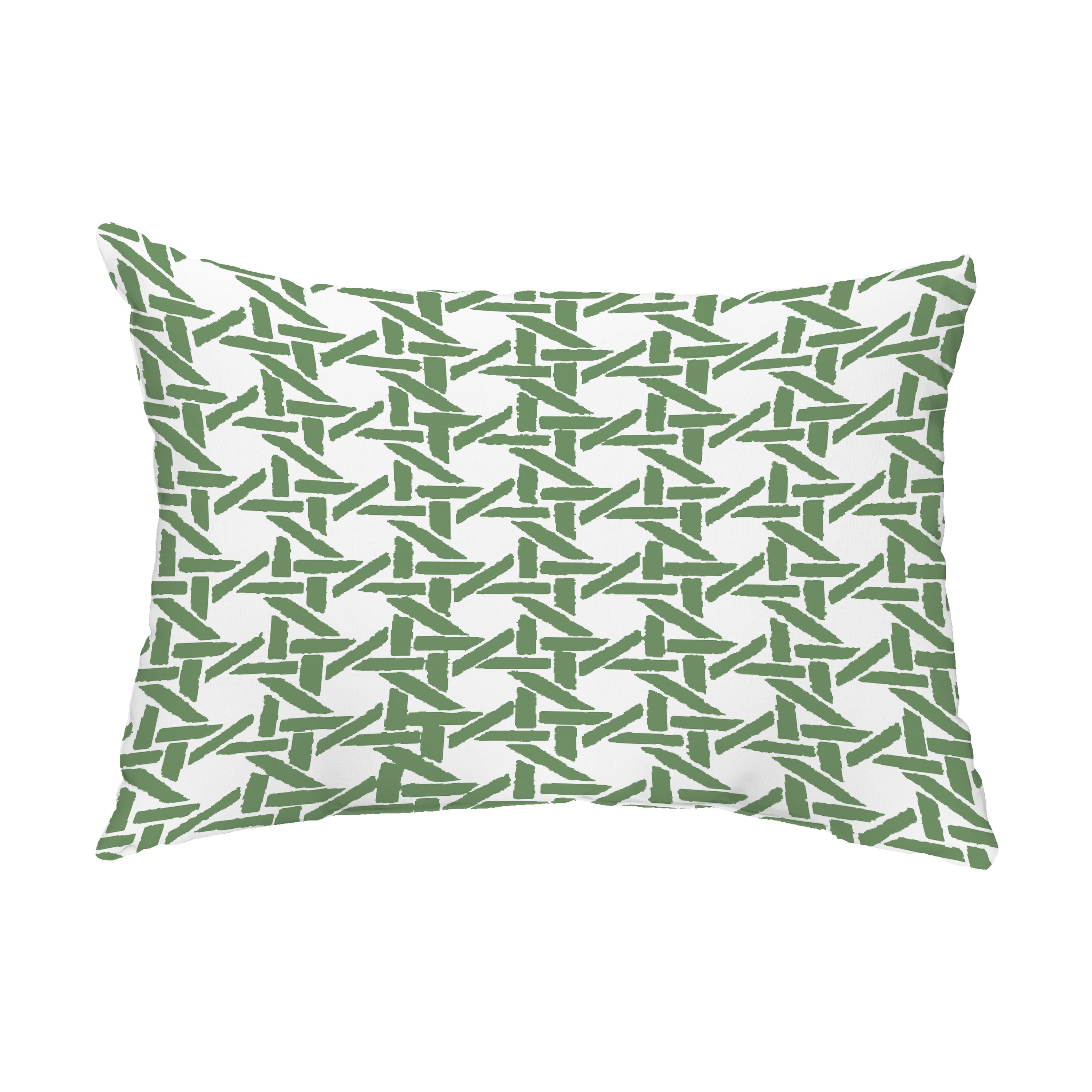 Simply Daisy, 14" x 20" Rattan Abstract Green Abstract Decorative Outdoor Pillow