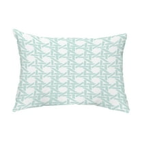 Simply Daisy, 14" x 20" Rattan Abstract Pale Blue Abstract Decorative Outdoor Pillow
