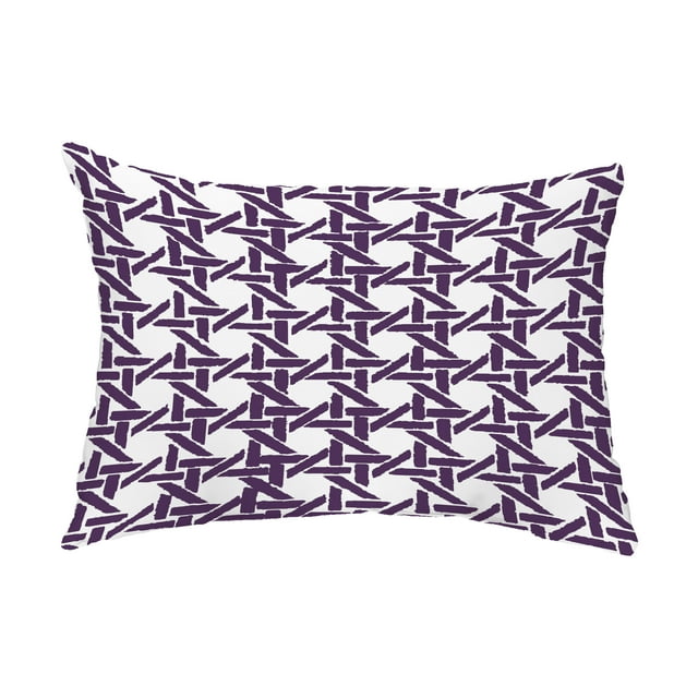 Simply Daisy, 14" x 20" Rattan Abstract Purple Abstract Decorative Outdoor Pillow