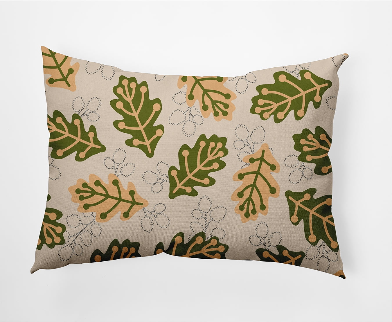 Simply Daisy 14" x 20" Retro Leaves Decorative Throw Pillow, Olive