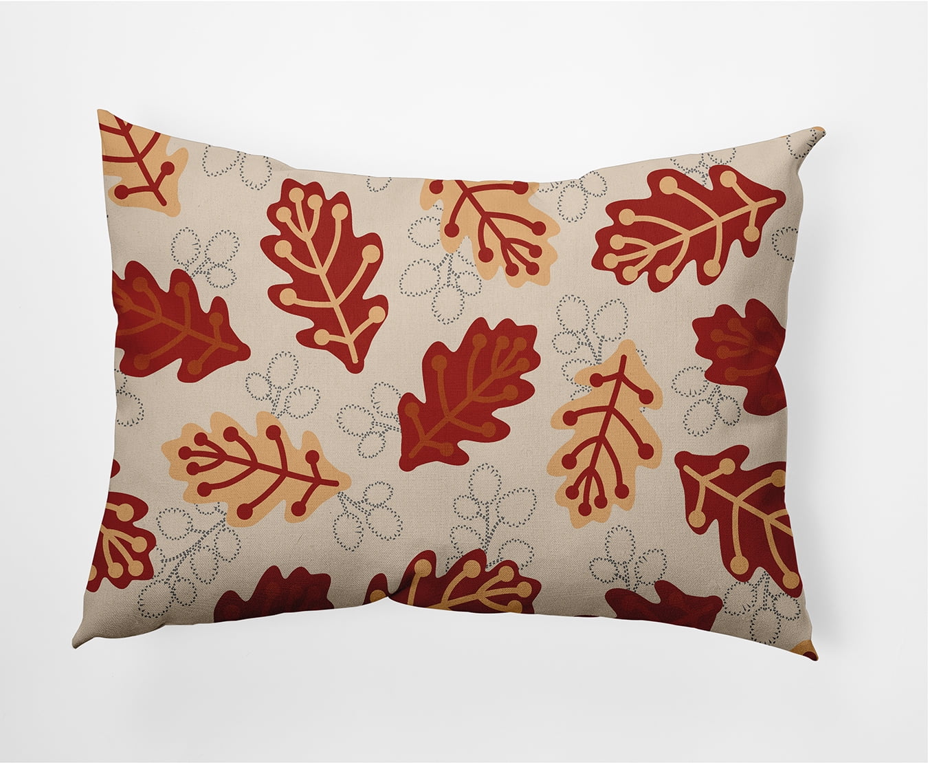 Simply Daisy 14" x 20" Retro Leaves Indoor/Outdoor Polyester Throw Pillow, Maple Red