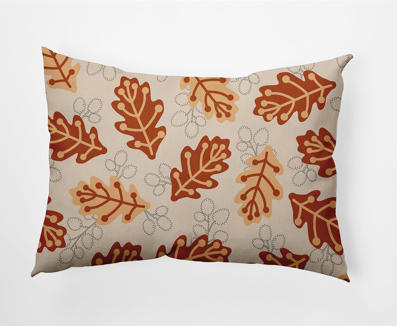 Simply Daisy 14" x 20" Retro Leaves Indoor/Outdoor Polyester Throw Pillow, Sienna