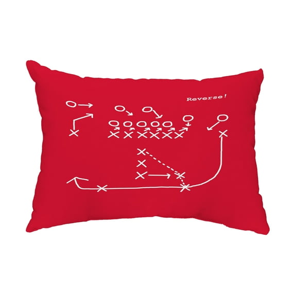 Simply Daisy, 14" x 20" Reverse! Red Abstract Decorative Outdoor Pillow