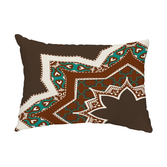 Simply Daisy, 14" x 20" Rising Star Brown Decorative Abstract Outdoor Throw Pillow