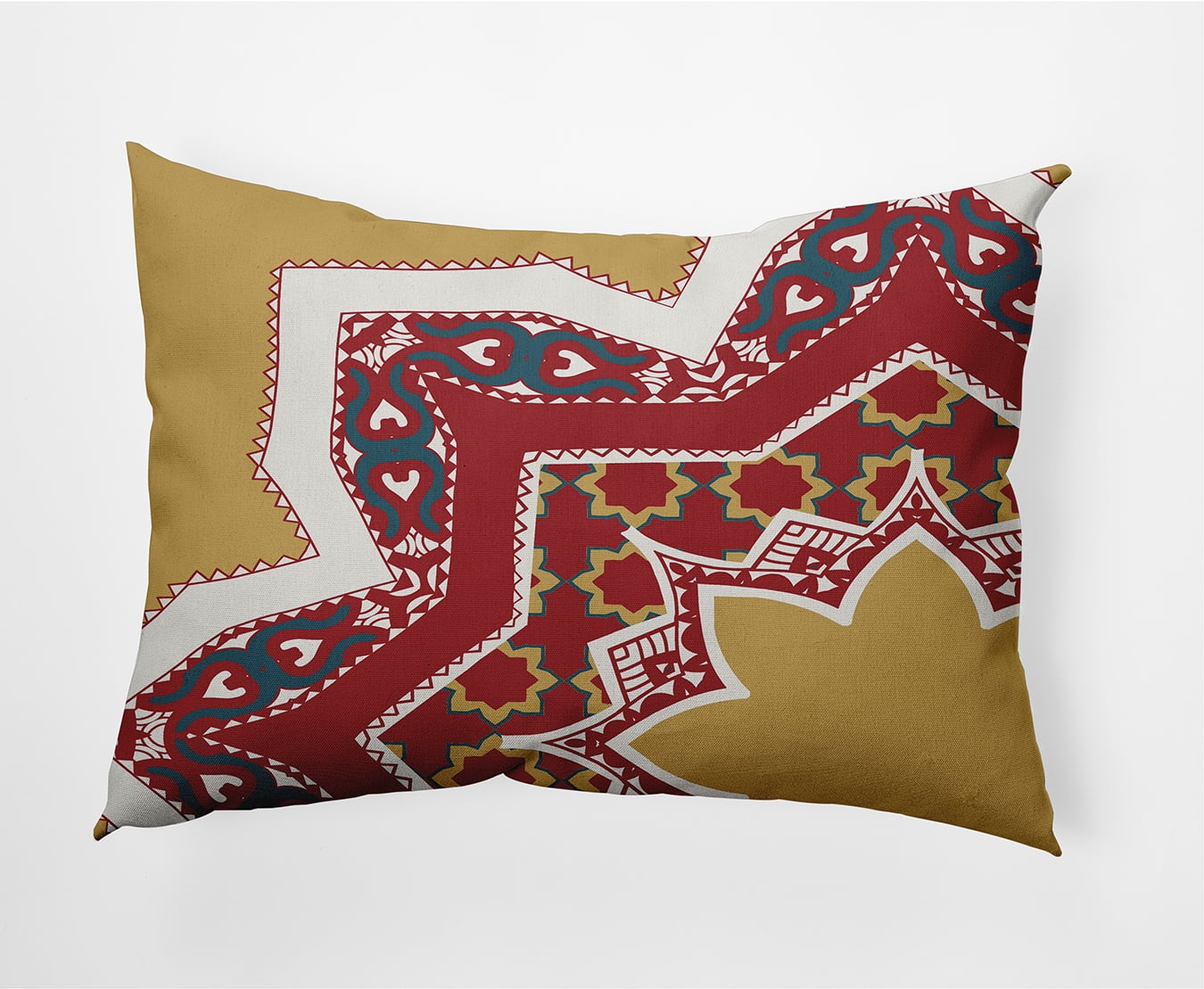 Simply Daisy, 14" x 20" Rising Star Gold Decorative Abstract Outdoor Throw Pillow