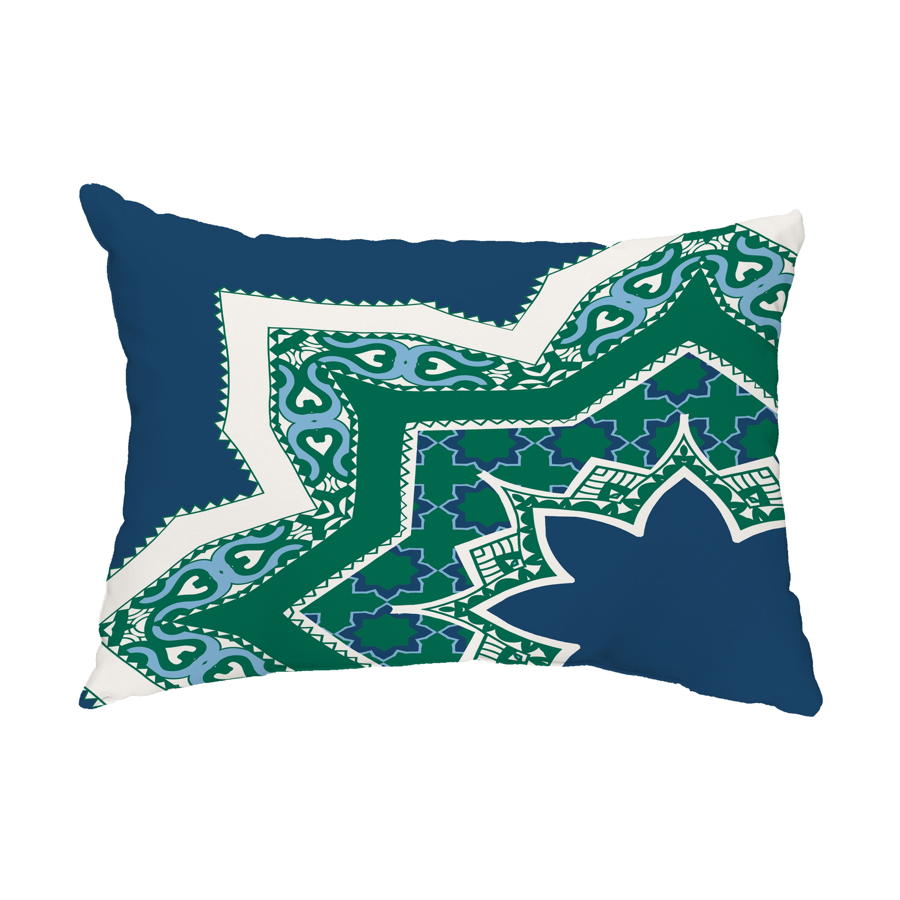 Simply Daisy, 14" x 20" Rising Star Navy Blue Decorative Abstract Outdoor Throw Pillow