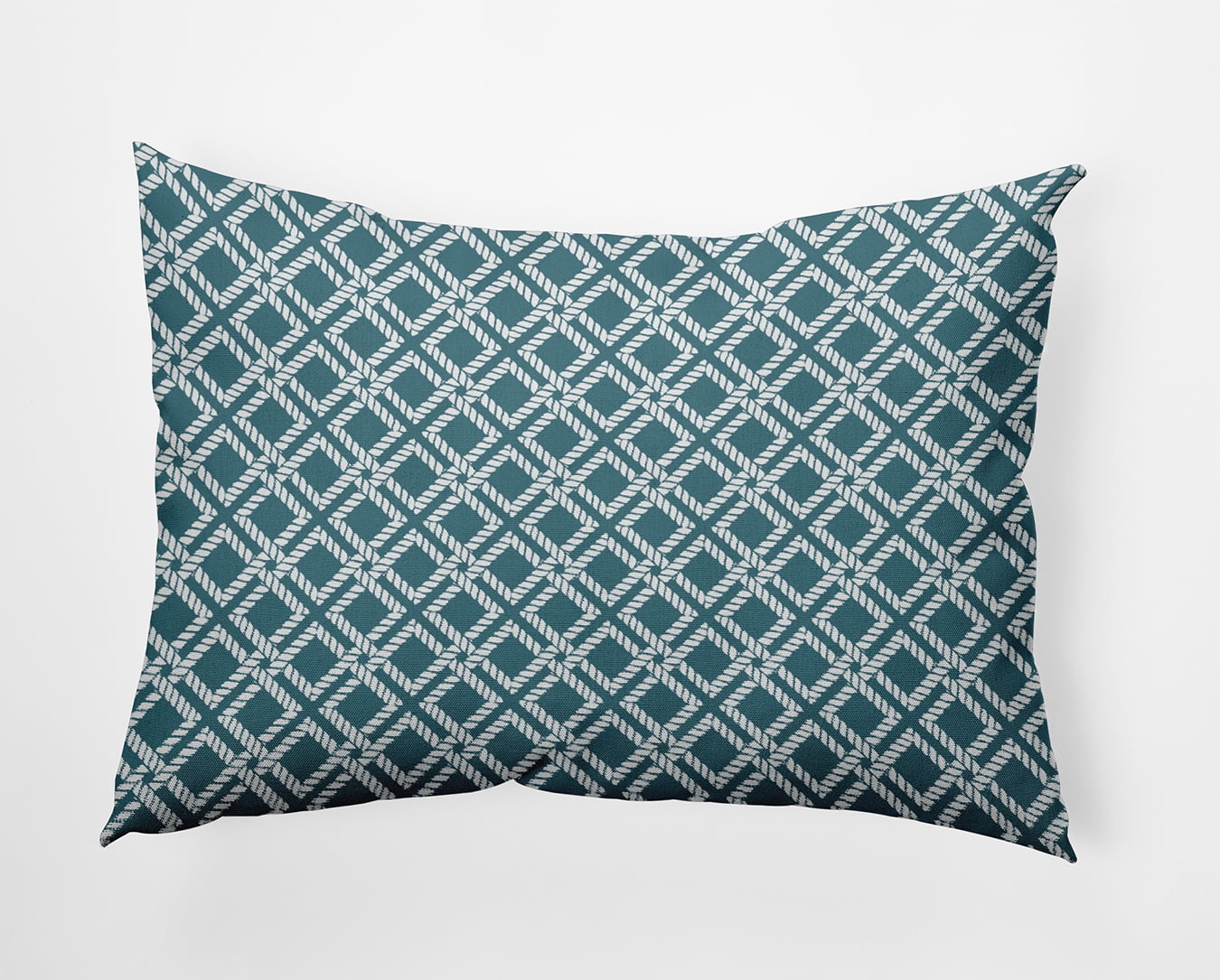 Simply Daisy 14" x 20" Rope Rigging Decorative Throw Pillow, Mineral Blue (1 count)